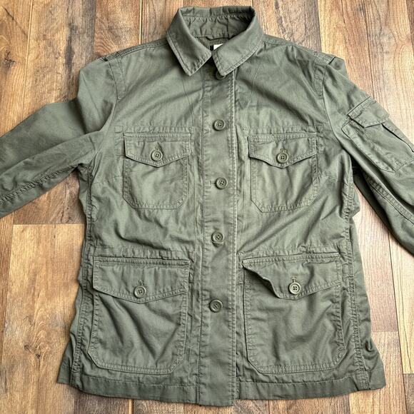 J Crew Jacket Women's Small Green Field Utility Military Pockets Button Up 6280 - Picture 3 of 11